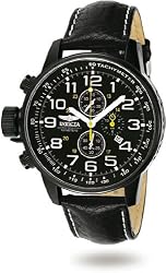 Black Stainless Steel Lefty Force Chronograph Leather Strap