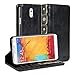 Galaxy Note 3 case, GMYLE Book Wallet Case Vintage for Samsung Galaxy Note 3 III N9000 - Black Crazy Horse Pattern PU Leather Wallet Stand Cover