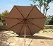 Formosa Covers 11 foot 8 Ribs Replacement Umbrella Canopy For Outdoor Octagonal Market Patio (CANOPY ONLY) (Taupe)
