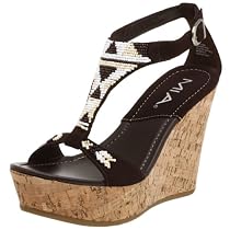 MIA Women's Suri Beaded T-Strap Wedge Sandal