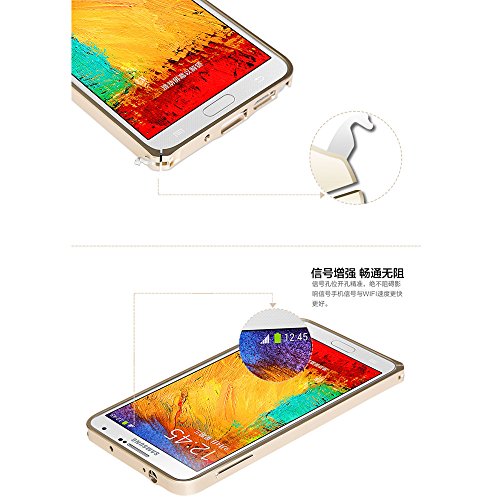 Galaxy Note 4 case NewRice Ultra Thin High-strength Aluminum Metal Bumper Case with Buttons for SAMSUNG Galaxy Note 4 (Golden)