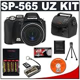 cheap Olympus SP-565UZ 10MP Digital Camera with 20x Image Stabilized Zoom + 4GB Card + Case + Batteries + Cameta Bonus Accessory Kit