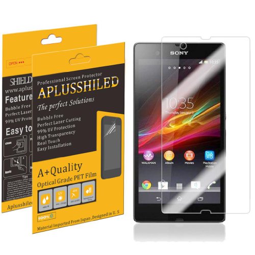 Aplusshield Premium Soomth Ultra Clear HD Sony Xperia Z1 Screen Protector Film [6 pack]+ lifetime Warranty + Retail Package + Anti Scratch + Bubble Free