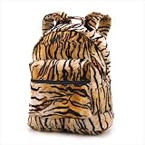 Animal Tiger Print Plush Fabric Backpack School Bag