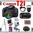 Canon EOS Rebel T2i 18 MP Digital SLR Camera with Canon 18-55mm and Tamron AF 75-300mm f/4.0-5.6 LD for Canon Digital SLR Cameras + 8GB Memory Card + Digital Flash + SD Memory Card Reader + Li-Ion Replacement Battery Pack + Deluxe Cleaning Kit + Carrying Case + Tripod + LCD Protectors + Cleaning Cloth Deluxe Kit