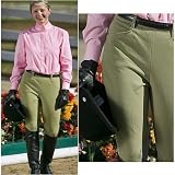 Ladies Performance Cotton Microfiber Side Zip Riding Breeches