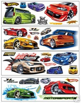 Hot Wheels Jumbo Wall Stickers Appliques