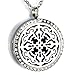 Diffuser Necklace Flower of Life Stainless Steel Pendant for Aromatherapy Essential Oils or Perfume - Best Unique Relaxation or Stress Relief Gift