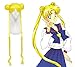 Probeauty Long Wave Anime Cosplay Wig with Buns for Sailor Moon Tsukino Usagi