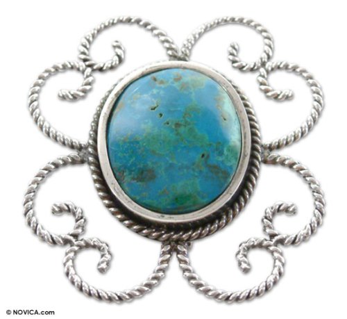 Chrysocolla Brooch