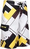 Cool Surf Dude Skating with Bold Zig Zag Print Skate Surf Board Short / Swim Trunks/ Shorts (Multiple Colors)