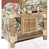 Aloha Upholstered Bamboo Deep Seating Chair with Cushion Fabric: Banana Bay Chili
