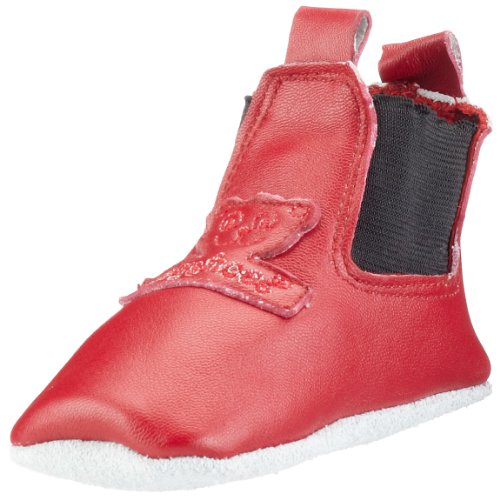 Playshoes Leder-Slipper 101702, Unisex - Kinder Babyschuhe, rot, (rot 8), EU 18/19
