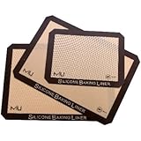 Silicone Baking Liners 3-Pack for 2-Cookie Sheet & 1-Toaster Oven - MIU France #99122