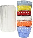 Charlie Banana 6 Reusable Diapers + 12 Inserts Set, Unisex, Medium