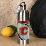 NHL Calgary Flames 750ml Stainless Steel Water Bottle w/ Carabiner Clip