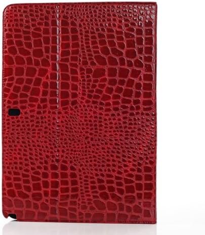 EzydigitalCBCarryberry Luxury Crocodile Leather Flip Case With Swivel Stand For Samsung Galaxy Note Pro 12.2 P900 / P905-Red