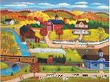 Steve Klein Country Autumn Train Jigsaw Puzzle 1000pc