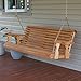 Amish Heavy Duty 800 Lb Roll Back 4ft. Treated Porch Swing With Cupholders - Cedar Stain