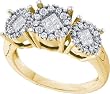 0.50CTW DIAMOND 3 FLOWER RING Size 7