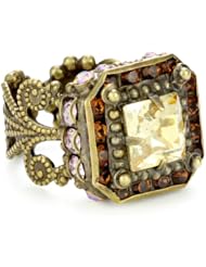 Sorrelli "Mirage" Crystal Antique Gold-Tone Adjustable Ring