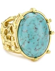 Trina Turk Branch Turquoise-Color Ring with Cabochon