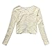Modekini Women's Long Sleeves Sheer Floral Lace Pearl Cover Up Shrug