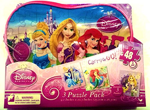 Disney Princess, Carry and Go in a Puzzle Bag, 3-pack