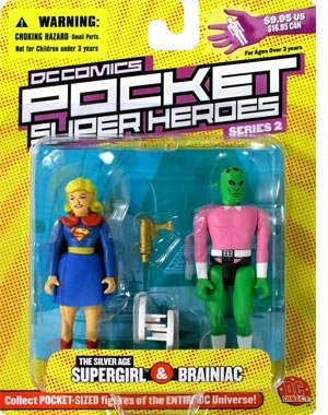  DC DIRECT POCKET SUPER HEROES SERIES 2 SILVER AGE SUPERGIRL & BRAINIAC