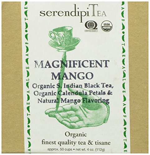 SerendipiTea Mango Magnus,  Organic Indian Black Tea and Organic Mango, 4 Ounce Boxes
