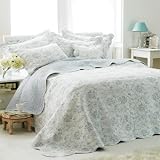 Etoille Quilted Bedspread, White/Blue, King