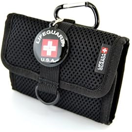 BSS LIFEGUARD 携帯電話、デジカメケース メッシュ ブラック 横型 EM654