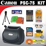 Canon PSC-75 Deluxe Soft Case for S5 IS, S3 IS, S2 IS, S1 IS & G6 Digital Cameras + DB ROTH Accessory Kit
