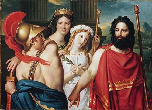 Zaladas Art - Jacques Louis David The Anger Of Achilles Oil Paintings Art Poster by Paper Wall Art Size 14X19 inch