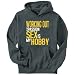Hoodie Mens Dark Silver " Working Out is my passion, sex is my hobby " Hobbies Small