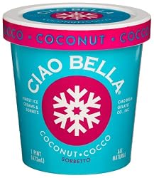 Ciao Bella Coconut Sorbetto, 16-Ounce Cups (Pack of 4)