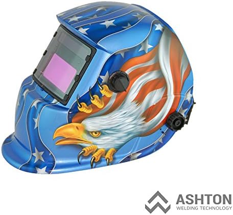 Commercial 115v Mig 130 135 Amp Automatic Feed Flux Core Gasless Welder Mig-135aw American Bald Eagle Helmet AWT-FA1 Kit
