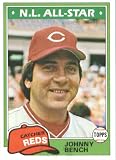 1981 Topps # 600 Johnny Bench Cincinnati Reds Baseball Card