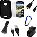 GTMax Black Soft Skin Rubber Silicone Case + LCD Screen Protector + USB Car Charger + USB Travel Charger + Micro USB Data Cable + 6 Ft HDMI to HDMI Cable (M/M) with Belt Clip For Samsung Verizon Droid Charge i510 / i520