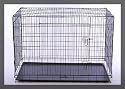 42" Two Door Folding Metal Dog Crate Cage Kennel