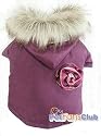 Purple Hooded Waterproof Dog Coat Apparel XS