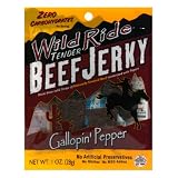 Wild Ride All-Natural Beef Jerky, Gallopin Pepper, 12 Count 1.25-Ounce Bag
