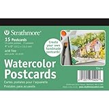 Strathmore Blank Watercolor Postcards pad of 15 (Package May Vary)