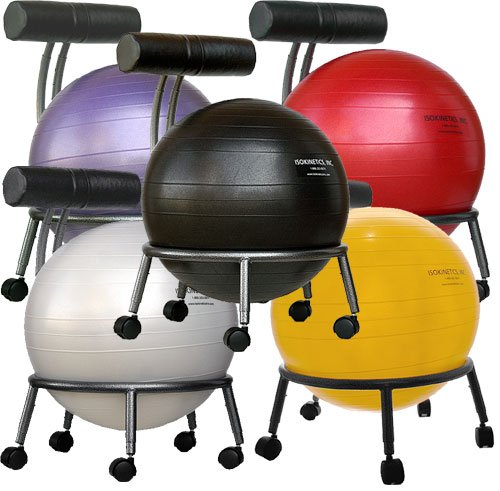 Isokinetics Inc. Fitness Ball Chair - Adjustable - Choice of Ball Color