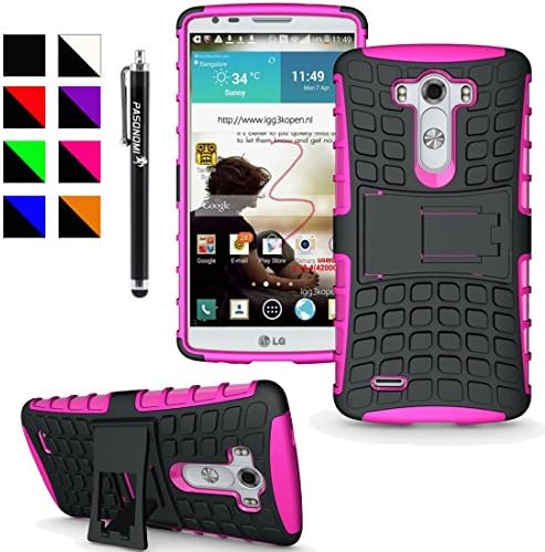 Pasonomi LG G3 Armor case-Hybrid Dual Layer Defender Protective Case Cover for LG G3 D830 / D850 / D851 / VS985 (Hot Pink)