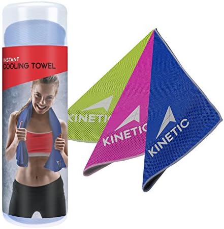 KINETIC COOLING TOWEL - Unique microfiber mesh design towel for INSTANT chilling sensation. | 40 Inches long | The fastest, most effective way to cool you down when you heat up. - BLUE