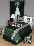 NFL New York Jets Bedding Set 5 Pc Full Comforter and Sheets