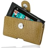 PDair Leather Case for Nokia Lumia 800 - Horizontal Pouch Type (Brown/Crocodile Pattern)