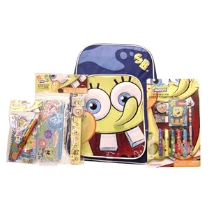 Spongebob Squarepants Large School Backpack and Stationery Set - Backpack Bundle Gift Set by 