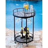 Mocha 20 Inch Round Serving Cart